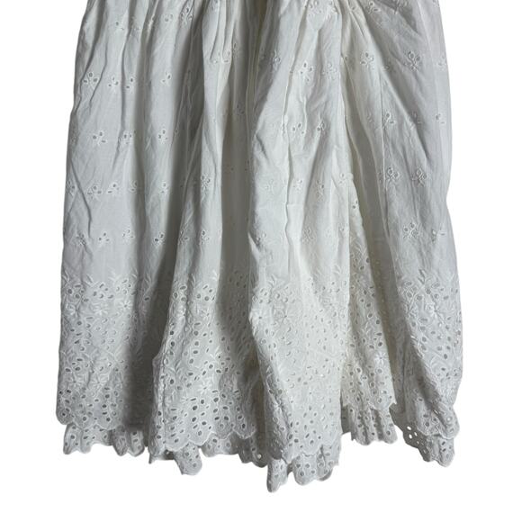 Free People Lillia White Eyelet Lace Sleeveless Babydoll Mini Dress Size M - Picture 9 of 12